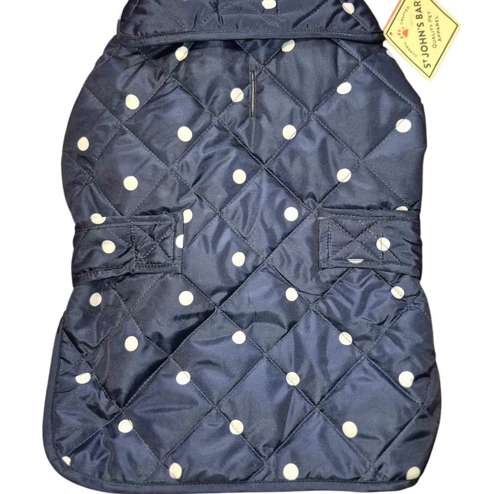 St. John's Bay Navy Polka Dot Dog Jacket